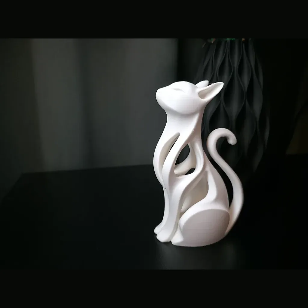 Elegant Abstract Cat Sculpture
