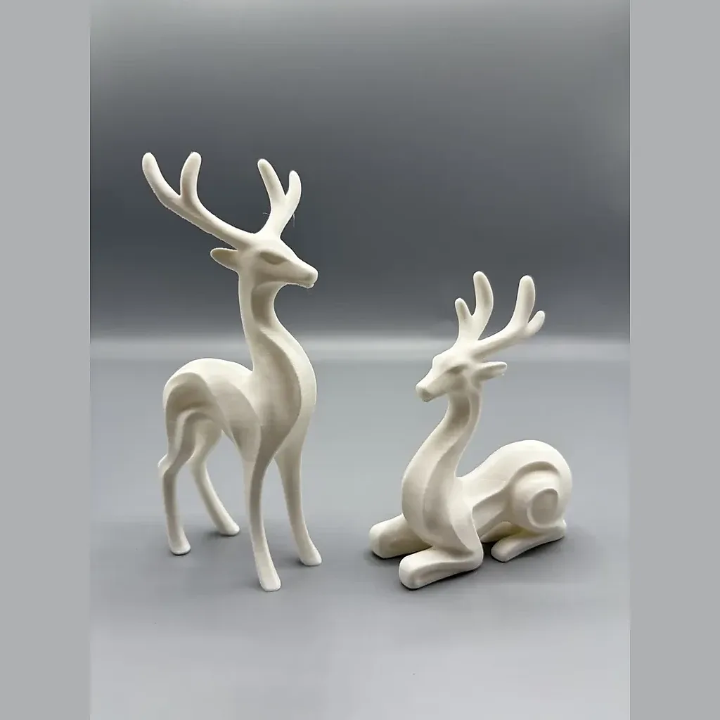 Elegant Deer Couple Sculpture