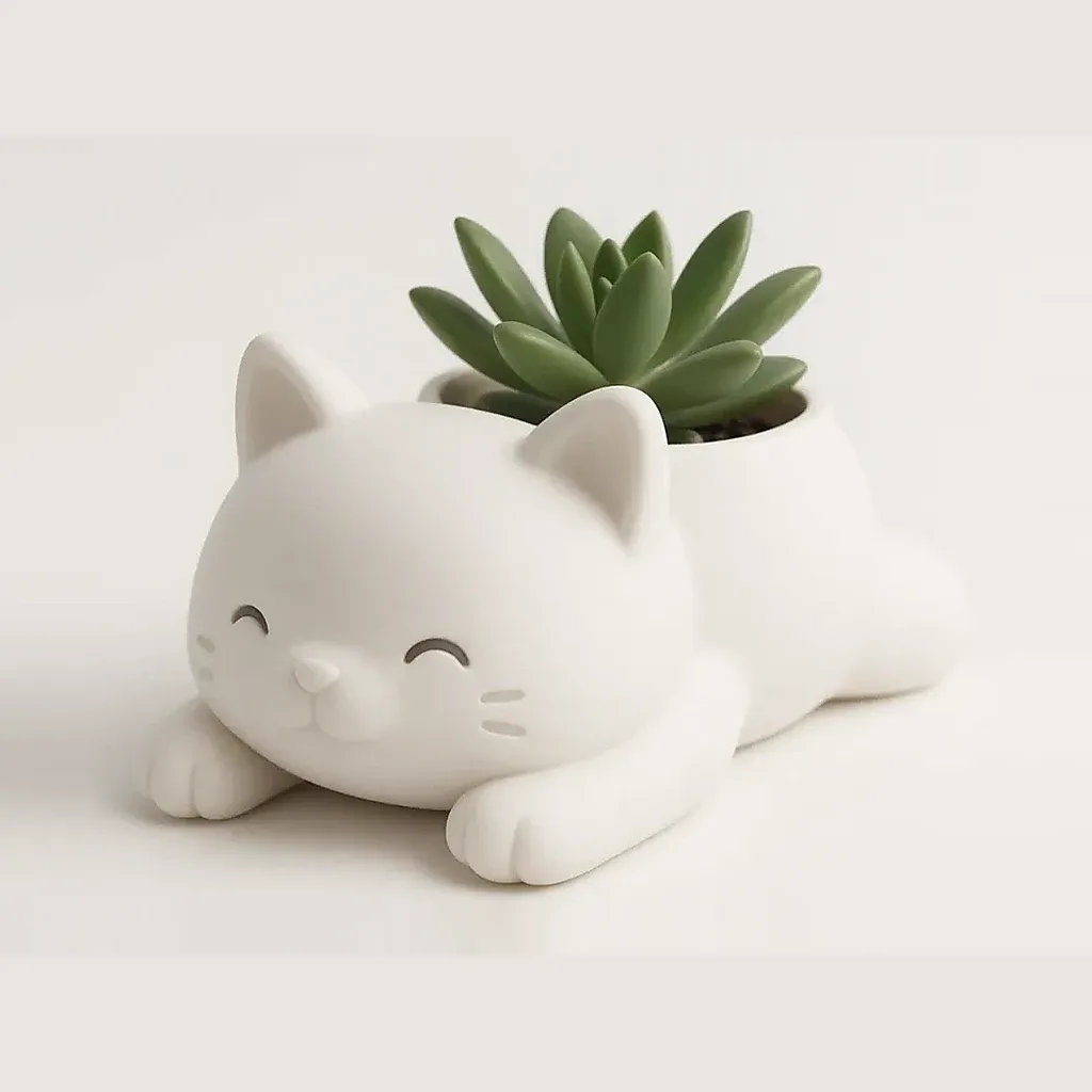 Sleeping Cat Succulent Planter